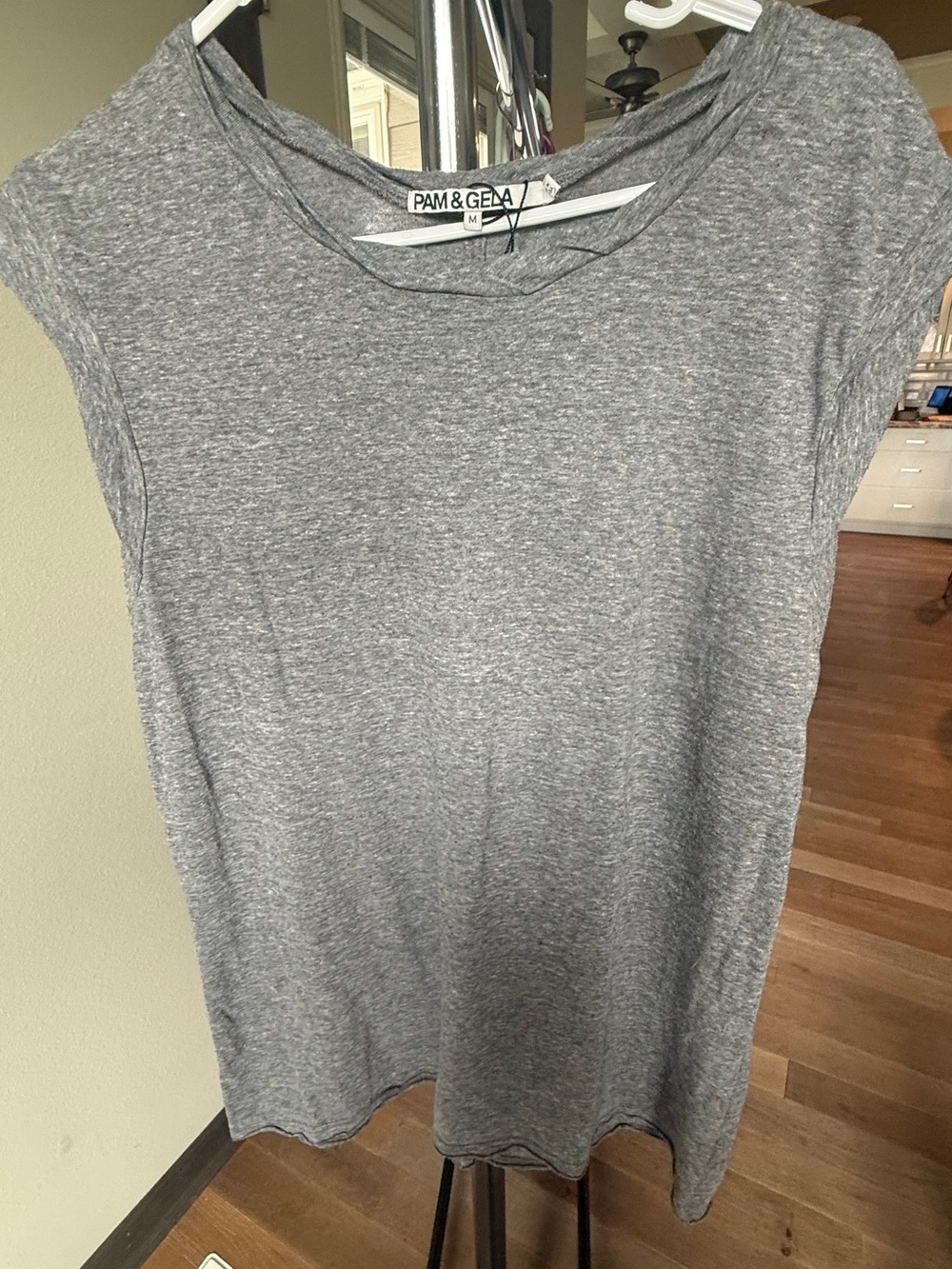 Pam & Gela Soft Gray Heather Short Sleeve Tee